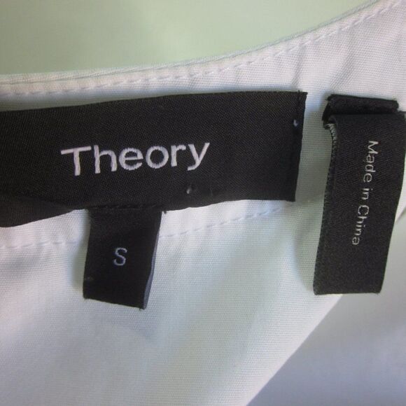 Theory Womens Size S White Cotton Peplum Blouse - Picture 2 of 10